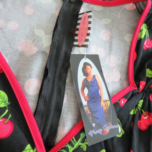 PINUP COUTURE Heidi Black Cherry Swing Dress 50s Rockabilly Retro - Size S NWT - Picture 14 of 15